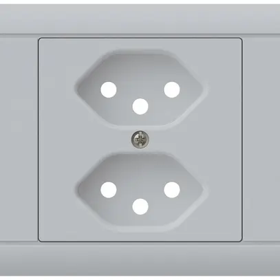 Kit frontal INC kallysto pour prise INC 2×type 13 cadre enfichable gris clair 