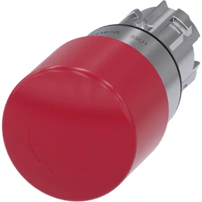 Poussoir Siemens SIRIUS ACT ISO dév.tournant Ø30mm rouge métal brillant 