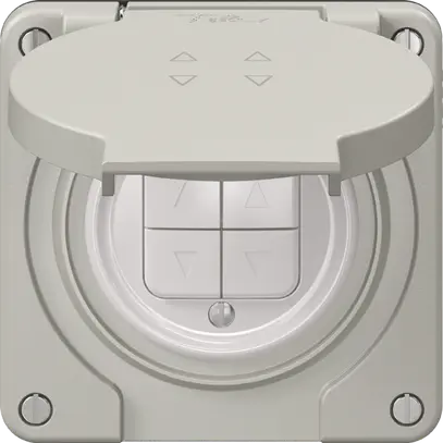 Interruttore per tapparelle NEVO N.CO 2-canale, profondità 18 mm, 87×87 mm, grc 