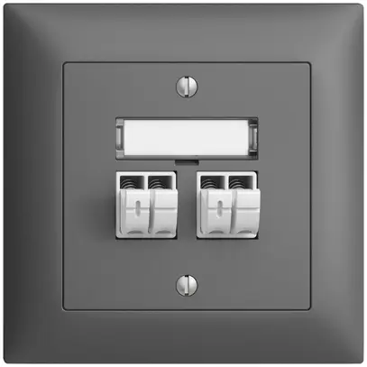 Presa audio INC Push Type EDIZIOdue FMI, 2×, kit di dicitura, grigio scuro 