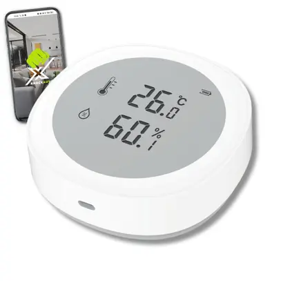 Sensore di temperatura/umidità con LCD KnockautX, da BRELAG 