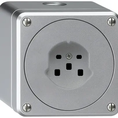 Prise AP HA robusto type 25 avec bornes enfichables aluminium 