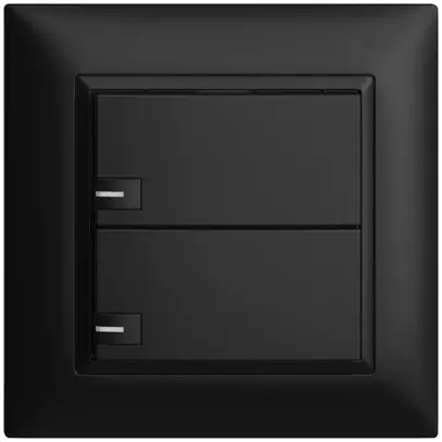 Poussoir univ. ENC 2×1t bornes enf. EDIZIOdue noir avec LED 