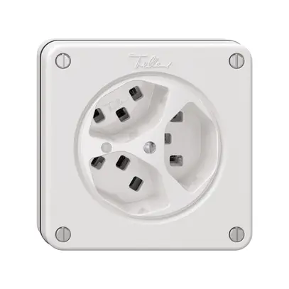 Prise NUPU NEVO, 3×T23, a.LED, blanc 