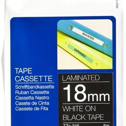 Cassette ruban Brother TZe-345 18mm×8m, noir/blanc 