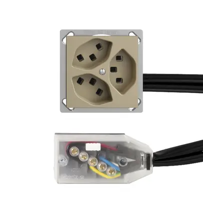 Presa INS 3×T23 16A sand L2 EDIZIOdue per Technofil 