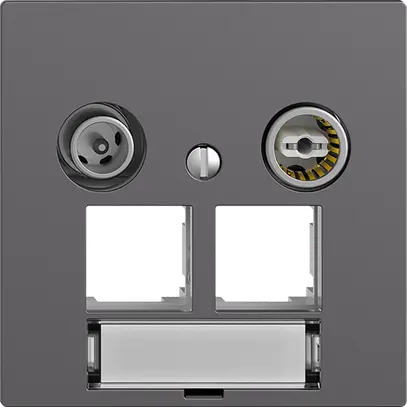 Presa multimedia EDIZIOdue F EASYNET 11dB, p.2×RJ45 S-One, grigio scuro 