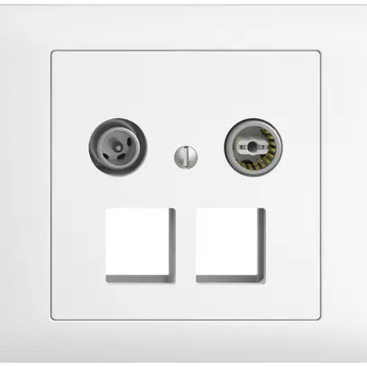 Presa multimedia 15dB INS Edue BKE, presa di passaggio, per 2×RJ45 Keystone, bi 