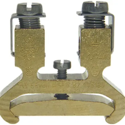 Morsetto di terra componibile Woertz Ex 6…16mm² vite 2×1 guida DIN 35mm 