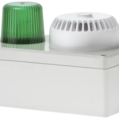 Lampada flash Hugentobler tipo 110 con sirena 230VAC 5Ws verde 