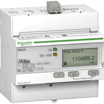 Contatore energia AMD Schneider Electric iEM3135 MID 3P+N 63A M-Bus import/exp. 
