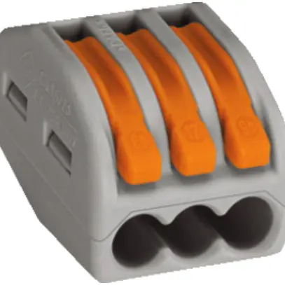 Morsetto di connessione WAGO 3P per lampada 0.08…4mm² grigio 