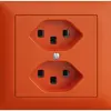 Presa INS 2×T23 16A arancione EDIZIOdue, con morsetti innest. 