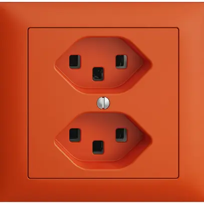 Prise INC 2×T23 16A orange, EDIZIOdue, avec bornes enf. 