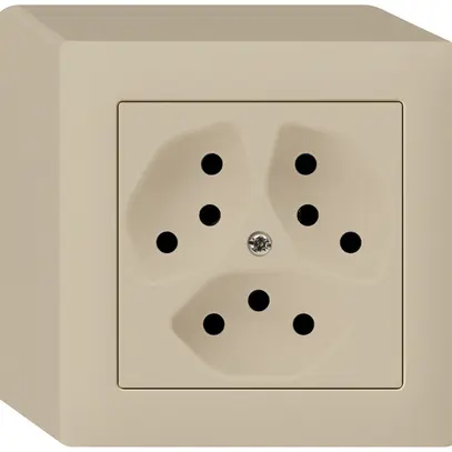 Prise AP kallysto 3×T13 beige avec sécurité enfants 