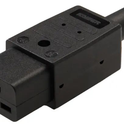 Prise d'appareils type C19 (J) ELBRO 16A 230VAC droit max.70°C noir IP20 