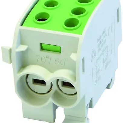 Blocco ripartizione tipo C 2×70/2×50mm² 160A CU verde/giallo 