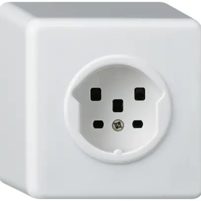 Prise AP HA basico type 25 avec bornes enfichables blanc 