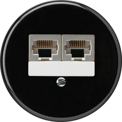 Insert pour boîte ENC basico 2×RJ45s parallèle noir 