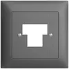 Kit frontal EDIZIOdue gris foncé 88×88mm 1×TT 2×RJ45 