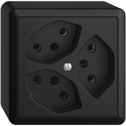 Presa AP EDIZIOdue 3×T13 nero 3×S 