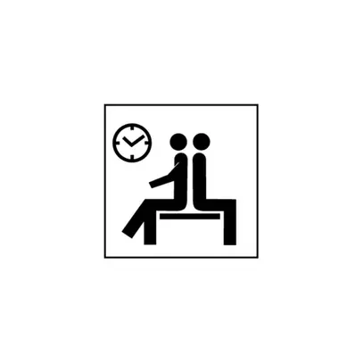 Feuille symb.'salle d'attente' EDIZIOdue noir 42×42 pour lampe LED 