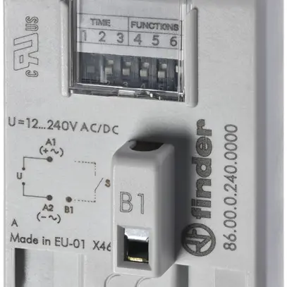 Relais temporisé Finder 86.00 multifonction 12…240VAC/DC(90.02/03, 92.03, 96.04) 