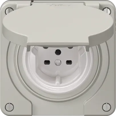 Presa NEVO N.CO, 1×T15, IP21, grigio chiaro 