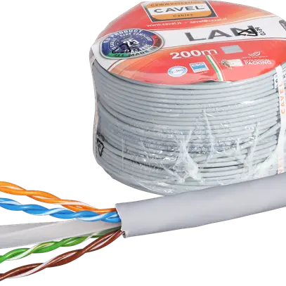 Câble informatique Cat. 6 U/UTP 4x2xAWG23/1, gris LSZH Une longueur