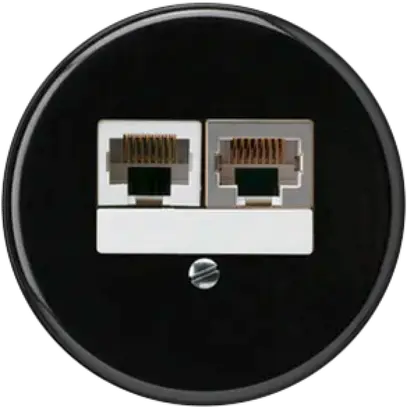 Inserto per scatola INC basico 2×RJ45s+u separato nero 