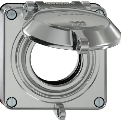 Partie supérieure ELEMENT SNAPFIX® a.clapet p.prises IP55 verrouill.Ø53mm alu 