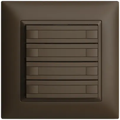 Poussoir ENC KNX 4× EDIZIOdue coffee RGB sans LED avec insert papier 