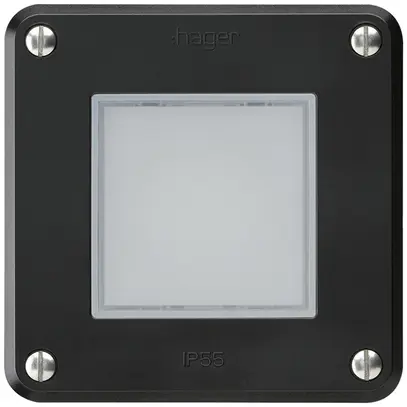 Lampada LED INC robusto C IP55 nero LED rosso/verde 