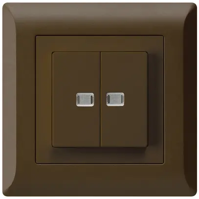 Interrupteur poussoir lumineux ENC kallysto.line 1/3+3/1 avec 2 lentilles brun 