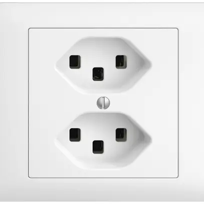 Prise INC 2×T23 16A EDIZIOdue blanc, avec bornes enf. 