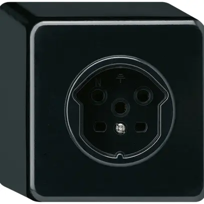 Presa AP HA basico tipo 15 con morsetti a innesto nero 