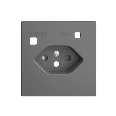 Kit frontal EDIZIOdue pour prise FI F, T13, shutter, gris foncé 