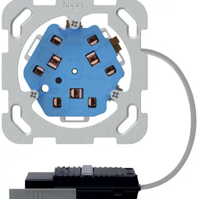 Prise INC 3×type 13/23 Hager, L3, adaptateur câble rond 