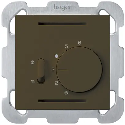 Termostato INC Hager kallysto B, con interr.di riscald./raffred., marrone 