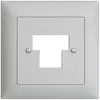 Kit frontal EDIZIOdue gris clair 88×88mm 1×TT 2×RJ45 