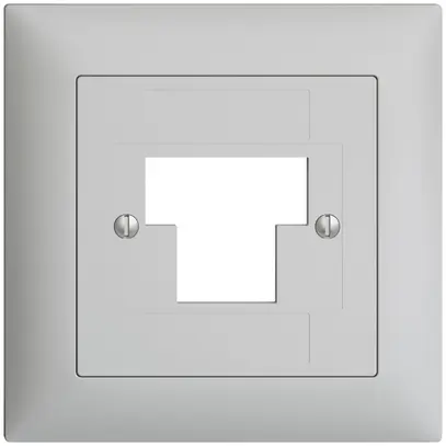 Kit frontale EDIZIOdue grigio chiaro 88×88mm 1×TT 2×RJ45 