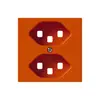 Plaque frontale kallysto 2×T23 60×60mm orange pour prise 2×T23 