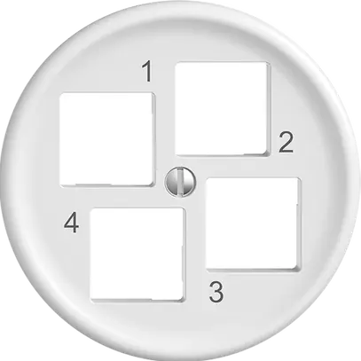 Kit de montage Sdue Q EASYNET S-One, pour 4×RJ45, Ø60 mm, sortie droite, blanc 