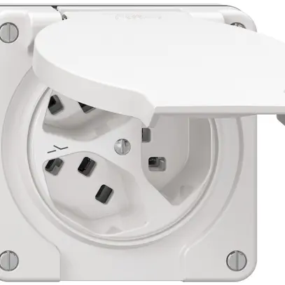 Presa NUP NEVO, 3×T23, IP21, 1×separato, bianco 