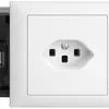 EB-Steckdose EDIZIOdue T23 16A 53mm Snap weiss, mit Steckklemmen 