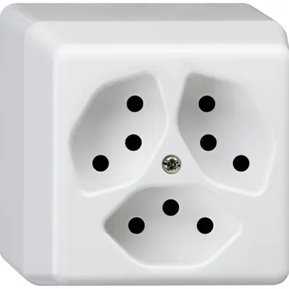 Presa AP basico 3×tipo 13 bianco 