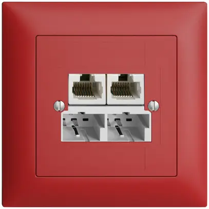 Scatola INC SOHO 2×TT/2×RJ45/u sep.ITplus EDIZIOdue berry 