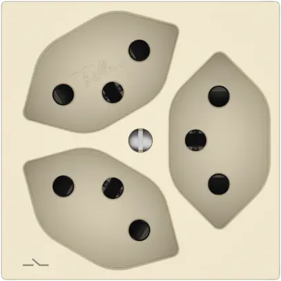 Presa EDIZIO.liv SNAPFIX® 3×T13 1×S con shutter cr 