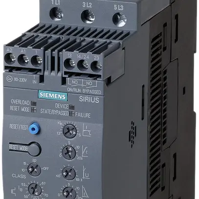 Démarreur progressif Siemens SIRIUS 3RW40 S2 72A 37kW ON/OFF, Us=24VUC 