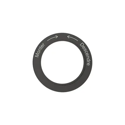 Disque indicateur NEVO, p.interrupteur rotatif, Monter-> <-Descendre, noir 